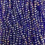 Czech Crystal Beads on a Strand, Blue with Petrol Coating Faceted Rondelle, Diameter 6x5mm +/-, Length 40-43cm +