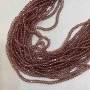 Czech Crystal Beads on Fishing Line, Light Brown Transparent Faceted Rondelle, Diameter 3.5x3mm +/-, Length 33cm +