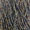 Czech Crystal Beads on Fishing Line, Grey with Petrol Coating Faceted Rondelle, Diameter 6x4.5mm +/-, Length 38-40cm +