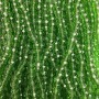 Czech Crystal Beads on Fishing Line, Green Transparent Faceted Rondelle, Diameter 6x5mm +/-, Length 39cm +