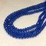 Czech Crystal Beads on Fishing Line, Blue Transparent Faceted Rondelle, Diameter 6x4.5mm +/-, Length 38-40cm +