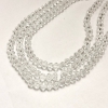 Czech Crystal Beads on Fishing Line, White Transparent Faceted Rondelle, Diameter 6x4.5mm +/-, Length 38-40cm +