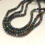 Czech Crystal Beads on Fishing Line with Petrol Coating, Faceted Rondelle, Diameter 6x4.5mm +/-, Length 38-40cm +