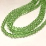 Beads Czech Crystal on fishing line, salad green transparent faceted rondelle, diameter 6×4.5 mm + -, length 38-40 cm +