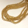 Beads Czech Crystal on thread orange-peach transparent with petrol iridescence faceted rondelle, diameter 6x4.5mm + -, length 38-40cm
