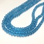 Beads Czech Crystal on fishing line dark blue transparent faceted rondelle, diameter 6x4.5mm + -, length 38-40cm +