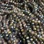Czech Crystal Beads on Fishing Line, Grey Assorted Transparent with Coating, Faceted Rondelle, Diameter 6x4.5mm +/-, Length 38-40cm +