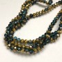 Czech Crystal Beads on Fishing Line, Emerald Assorted Transparent with Coating, Faceted Rondelle, Diameter 6x4.5mm +/-, Length 38-40cm