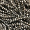 Czech Crystal Beads on Fishing Line, Grey Assorted with Coating, Faceted Rondelle, Diameter 6x4.5mm +/-, Length 38-40cm +