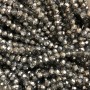 Czech Crystal Beads on Fishing Line, Grey Assorted with Coating, Faceted Rondelle, Diameter 6x4.5mm +/-, Length 38-40cm +
