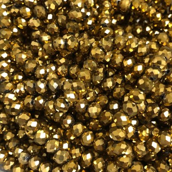 Czech Crystal Beads on Fishing Line with Coating, Faceted Rondelle, Diameter 6x4.5mm +/-, Length 38-40cm +