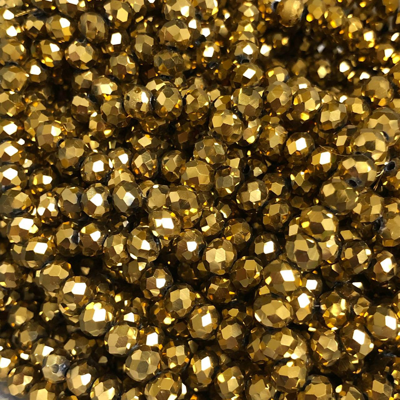 Czech Crystal Beads on Fishing Line with Coating, Faceted Rondelle, Diameter 6x4.5mm +/-, Length 38-40cm +