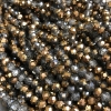 Czech Crystal Beads on Fishing Line, Grey Assorted with Coating, Faceted Rondelle, Diameter 6x4.5mm +/-, Length 38-40cm +