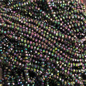 Czech Crystal Beads on Fishing Line with Coating, Faceted Rondelle, Diameter 3.5x3mm +/-, Length 36-38cm +
