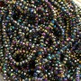 Czech Crystal Beads on fishing line petrol-effect coating faceted rondelle, diameter 3.5x3mm +/-, length 33cm+