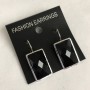 Clearance Agate Earrings Faceted Smooth Setting Rectangular Stone 37x30mm+/-, length 50mm+