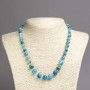 Necklace Natural Eye Agate Sky Blue, Graduated Smooth Round Beads, Diameter 6-10(+-)mm, Length 45cm+