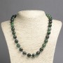 Necklace Natural Stone Zoisite, Smooth Round Beads, Diameter 12mm+-, Length 45cm+