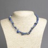 Necklace Lapis Lazuli Chips, Diameter 10-6mm+-, Length 50cm+- with Extension Chain