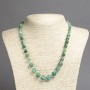 Necklace Eye Agate Green, Graduated Smooth Round Beads, Diameter 6-10(+-)mm, Length 45cm+