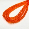 Czech Crystal Beads on Fishing Line, Red-Orange Transparent Faceted Rondelle, Diameter 8x6mm +/-, Length 40-42cm +