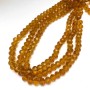 Czech Crystal Beads on Fishing Line, Dark Yellow Honey Transparent Faceted Rondelle, Diameter 8x6mm +/-, Length 40-42cm +