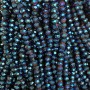 Czech Crystal Beads Blue with Petrol Coating Faceted Rondelle, Diameter 6x5mm +/-, Length 40cm +