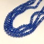 Czech Crystal Beads on Fishing Line, Blue Transparent with Petrol Sheen Faceted Rondelle, Diameter 8x6mm +/-, Length 40-42cm +