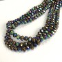 Czech Crystal Beads on Nylon Thread with Coating, Faceted Rondelle, diameter 8x6mm +/-, length 40-42cm +