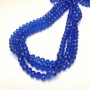 Czech Crystal Beads on Fishing Line, Blue Transparent Faceted Rondelle, Diameter 8x6mm +/-, Length 40-42cm +