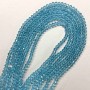 Czech Crystal Beads on Fishing Line, Sky Blue Transparent Faceted Rondelle, Diameter 6x5mm +/-, Length 40-42cm +