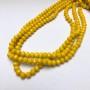 Czech Crystal Beads on Fishing Line, Yellow Matte Faceted Rondelle, Diameter 8x6mm +/-, Length 40-42cm +