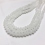 Czech Crystal Beads on Nylon Thread, Milky Matte Faceted Rondelle, diameter 8x6mm +/-, length 40-42cm +