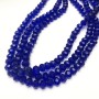 Czech Crystal Beads on Fishing Line, dark blue transparent faceted rondelle, diameter 8x6mm+/-, length 40-42cm+
