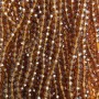 Czech Crystal Beads on String Clear Brown Faceted Rondelle, diameter 6x5mm +/-, length 40-42cm +
