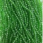 Czech Crystal Beads on Fishing Line, Green Transparent, faceted rondelle, diameter 6x5mm+/-, length 38cm+