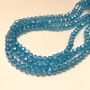 Czech Crystal Beads on Fishing Line, Blue with Petrol Sheen, Transparent, faceted rondelle, diameter 8x6mm+/-, length 40-42cm+