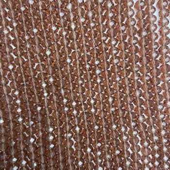 Czech Crystal Beads on a strand, brown transparent faceted rondelle, diameter 6x5mm +/-, length 40-42cm +