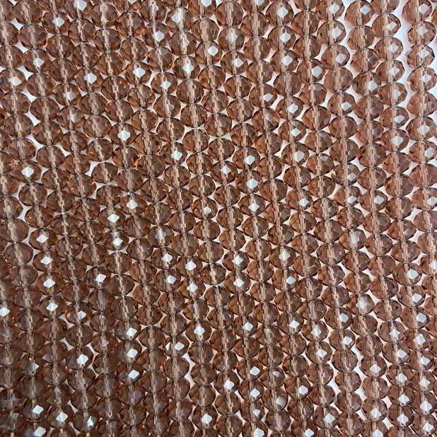 Czech Crystal Beads on a strand, brown transparent faceted rondelle, diameter 6x5mm +/-, length 40-42cm +