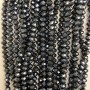 Czech Crystal Beads on a strand, dark grey with coating, faceted rondelle, diameter 8x6mm +/-, length 40cm +