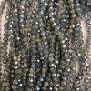 Czech Crystal Beads, Grey with Coating, faceted rondelle, diameter 6x5mm+/-, length 40-42cm+