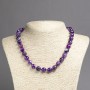 Necklace made of Natural Purple Eye Agate, Smooth Round Beads, Diameter 10mm+-, Length 45cm+