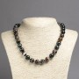 Necklace made of Natural Brown Eye Agate, Smooth Round Beads, Diameter 12mm+-, Length 45cm+