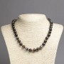 Necklace made of Natural Brown Eye Agate, Smooth Round Beads, Diameter 10mm+-, Length 45cm+