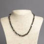 Necklace made of Natural Brown Eye Agate, Smooth Round Beads, Diameter 6mm+-, Length 45cm+