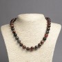 Necklace, Natural Brown Eye Agate, Smooth Round Beads, Diameter 12mm+-, Length 45cm+