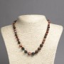 Graduated Necklace, Natural Brown Eye Agate, Smooth Round Beads, Diameter 6-10mm+-, Length 45cm+