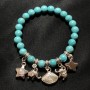 Turquoise Bracelet with Pendants, Diameter 8mm, Length 18cm