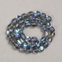 Blue Opal Glass Tumbled Beads on Strand 10x8mm +/-, length 39cm+
