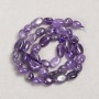 Amethyst Beads on Thread, natural stone, faceted, diameter 9x11mm, ± length 40cm ±